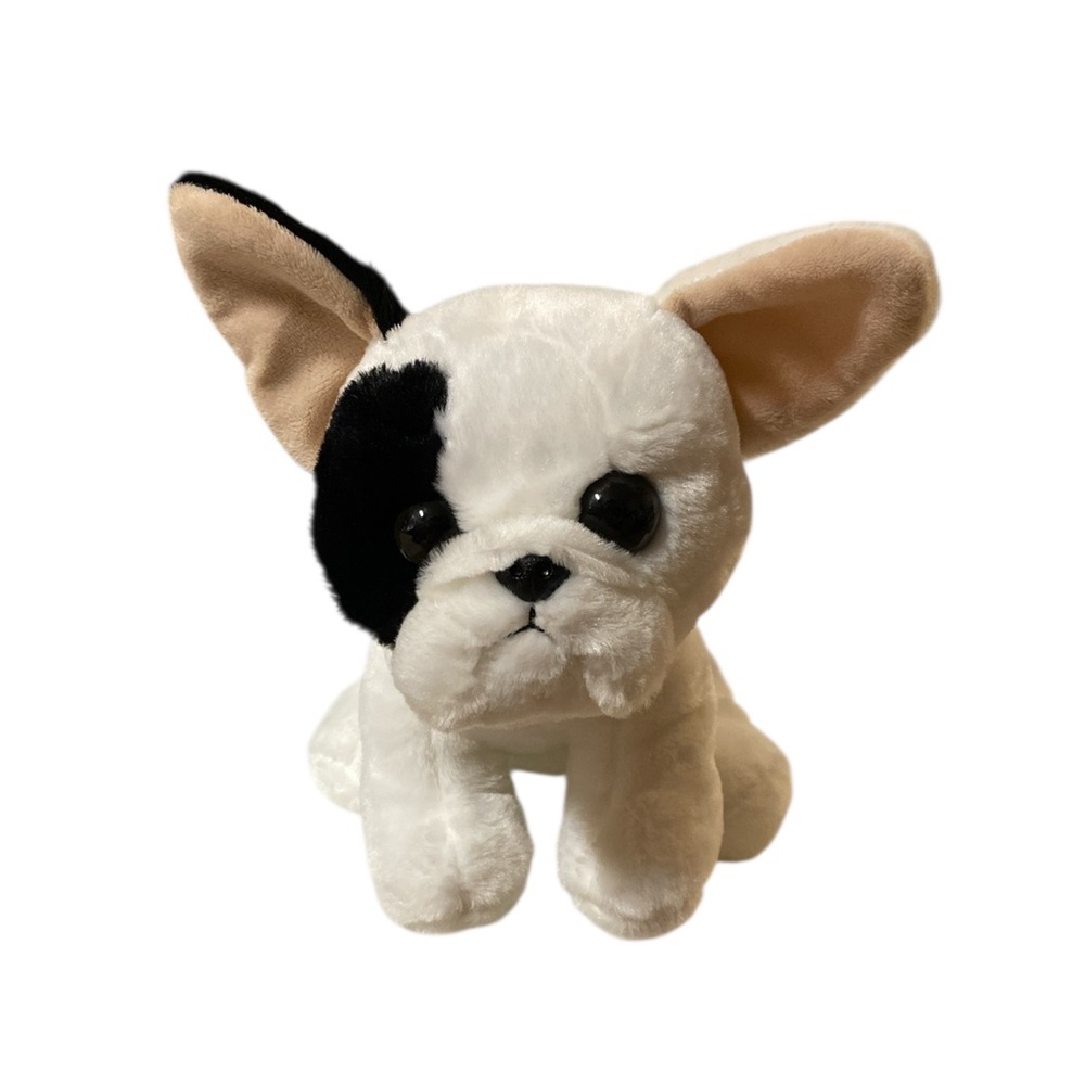 Ty Marcel French Bulldog Stuffed Animal White Dog Plush 9 inch Hard Eyes VelveTy